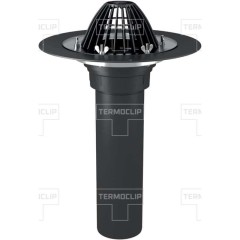 Кровельная воронка Termoclip с листоуловителем и обжимным фланцем без нагревательного эл. ВФ 110x1000 мм